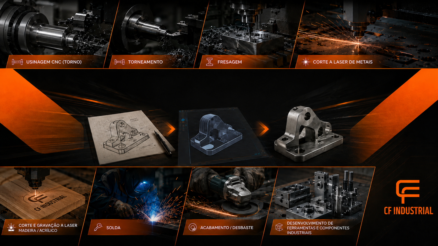 Composição gráfica industrial da CF Industrial
